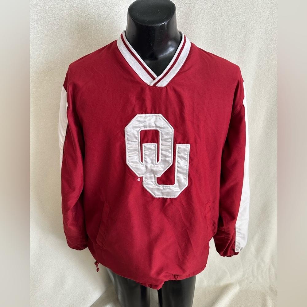 Oklahoma Sooners Pullover Men’s Small 58 Sport V-Neck Sewn On Letters/Embroidery